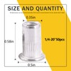 Rustark 50 Pcs 1/4-20'' UNC 304 Stainless Steel Rivet Nuts
