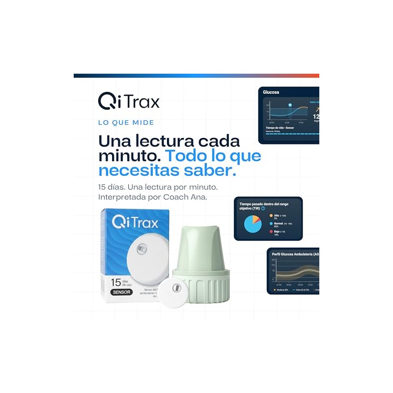 QiTrax - Sensor de Monitoreo Continuo de Glucosa (CGM) -