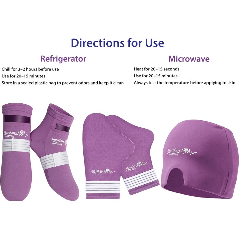 Cold Therapy Glove And Sock Set with Cooling Cap for