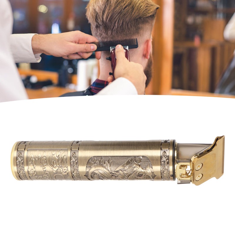 Electric Hair Cutter Engraved Dragon Patterned Haircut Clipper Machine Compact