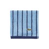 Lacoste Centre Mark Cotton Jacquard Stripe Wash Cloth, Blue, 13"x13"