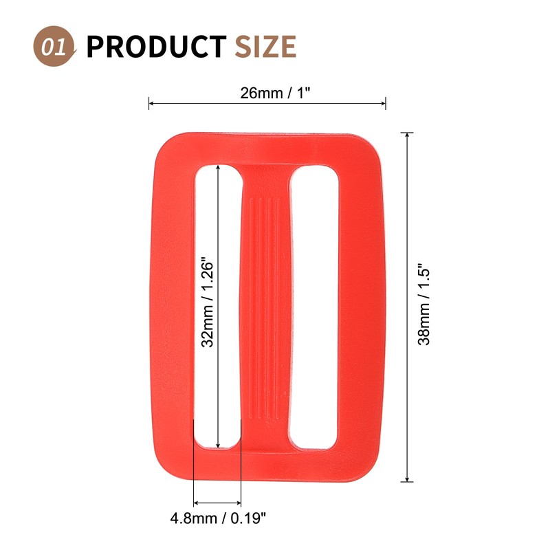 SUIKIHUM 16 Pack Plastic Slide Buckle, 2 Inch Tri-Glide Slider,