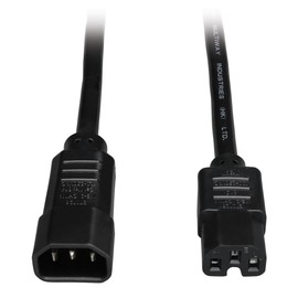 Tripp Lite 6ft Heavy Duty Computer Power Extension Cord 15A, 14 AWG, C14 to C15, Black 6'(P018-006)