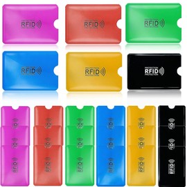COYUN 24 Pcs RFID-Kartenhalter, Blockierende Hüllen für Kreditkarten, Bunte Kartenhüllen, ID-Kartenschutz, Schutzhülle Kreditkartenhülle Bunt, Diebstahlsichere Geldbörsen für Damen und Herren