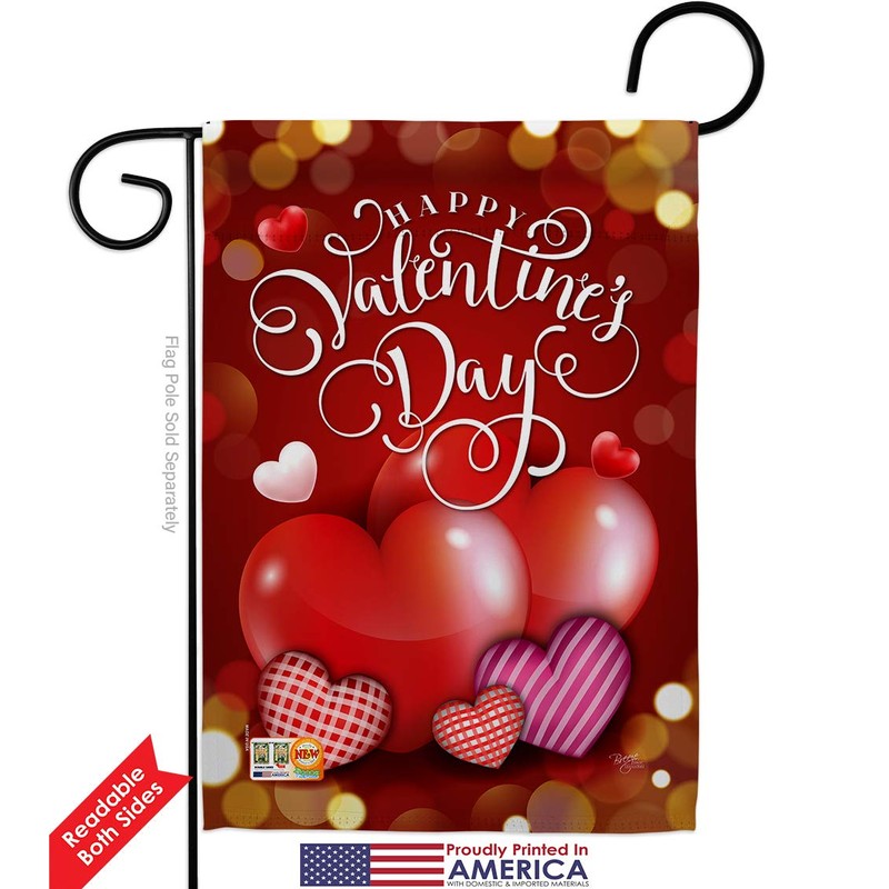 Beloved Valentines Day Garden Flag Springtime Valentine Happy Heart Couple