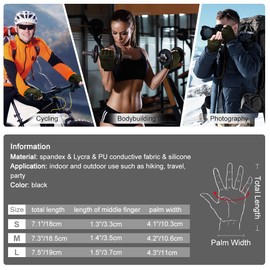 EEFOW Half Finger Flip with Touch Screen Winter Gloves: Outdoor Thermal Gloves Warm Running Fingerless Glove Windproof Cycling Gloves for Bicycle Work Football Motorcycle Sports Black, Green