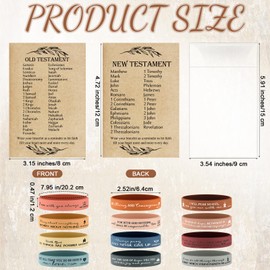 HyDren 36 Sets Christmas Christian Gifts Bible Learning Chart with Scripture Religious Samaritans Prayer Wristband Silicone Rubber Bracelet Sunday School Teacher Gifts for Church(Morandi Color)