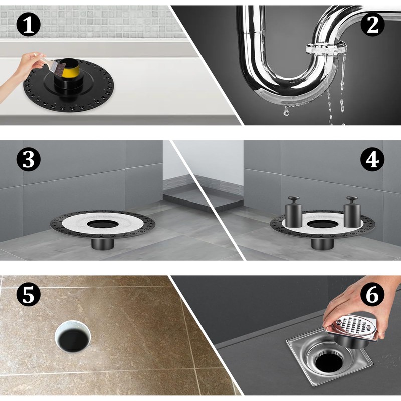 Shower Drain Kit Compatible with Schluter kerdi Systems, 4 inch