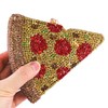 Usuisy Novelty 3D Pizza Shape Women Crystal Clutch Evening Bag