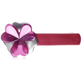 Caravan Celluloid Acetate Dainty Flower Automatic Barrette, Silver and Pink, 0.5 Ounce