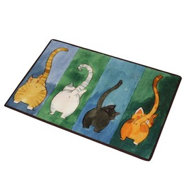 CHOOLD Cute Cat Butt Bedroom Area Rug, Cat Carpet,Cat Tail Non-Slip Absorbent Doormats for Bedroom Living Room Kitchen Bathroom