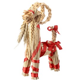 Christmas Straw Goat Scandinavian Christmas Straw Ornaments Goat Yule Goat Straw Ornament Swedish for Xmas Home Outdoor Birthday Party Interior Decoration Holiday(7.8 Inch)