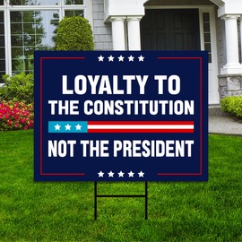 Loyalty to Constitution Yard Sign - Resist Hate Lawn Sign, Anti-Trump Sign, Resist Racism, Resist Fascism Yard Sign with Metal H-Stake (Multicolor, 18" x 12", Single Sided)