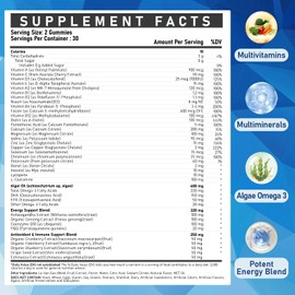 ZEGBALP Mens Multivitamins Gummies with Methylated Vitamins - Vegan Omega-3, CoQ10, Vitamin A C D3 K2 B12, Calcium, Zinc, Grape Seed Support Energy & Antioxidant - Multivitamin for Men Gummies, Sugar-Free