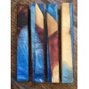 1 Pen Blank Hybrid Stabilized Cedar Epoxy Blue