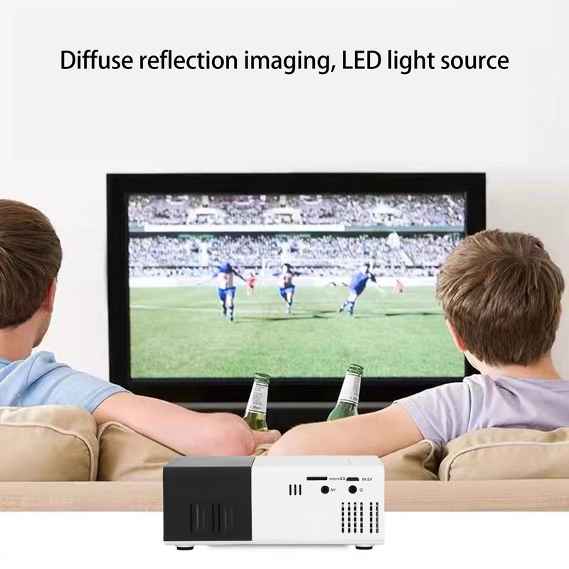 Mini Projector Built in Speakers Diffuse Reflection Imaging Black 1080P