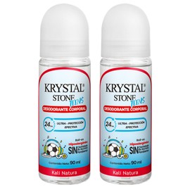 Krystal Stone Desodorante Teens Azul Roll on 90ml Dúo Pack