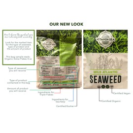 VITAMINSEA Finger Kelp Whole Leaf - 8 OZ - Vegan Certified North Atlantic Laminaria Digitata Seaweed (DG WL8)