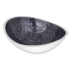 Bitto Jalina Incense Bowl Grey with Paisley Pattern, Oval Aluminium