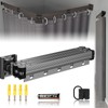 Wall Mount Folding Shower Curtain Rod, 57 Inches (4-Fold), Adjustable