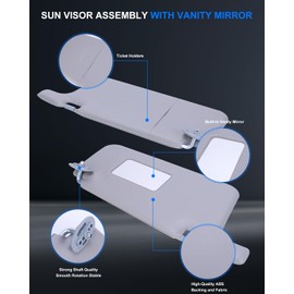 Pair Gray Interior Sunvisor Fit for Honda Civic 1996-2001 Left and Right Side Sun Visor w/Makeup Mirror Replace OE TYT307020005B Interior Visor Sunshade