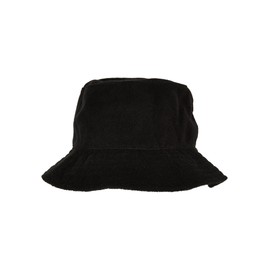 Flexfit Unisex Terry Cloth Bucket Hat Ladies and Men Bucket Hat Available in Black, Sizes One Size, black