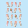 Press on Nails Long Square Gradient Marble Fake Nails with