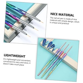MERRYHAPY Elegant Nail Art Brush Set 3pcs Manicure Pens Smooth Application for Home