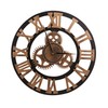 Antique Retro Gear Wood Industrial Silent Quiet Modern Wall Clock