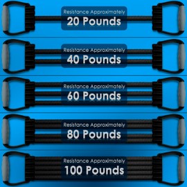 Chest Expander with Adjustable Resistance Bands, Black (Black)