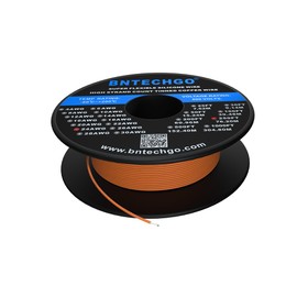 BNTECHGO 24 Gauge Silicone Wire Spool 250 ft Orange Flexible 24 AWG Stranded Tinned Copper Wire