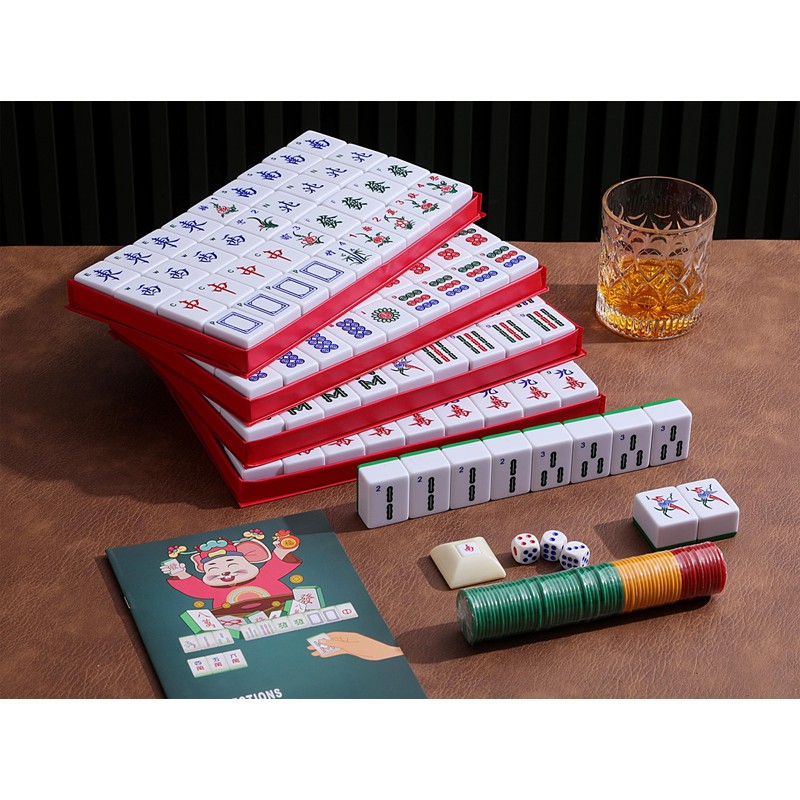 Mose Cafolo Chinese Mahjong Set X-Large 146 Numbered Melamine 1.5"