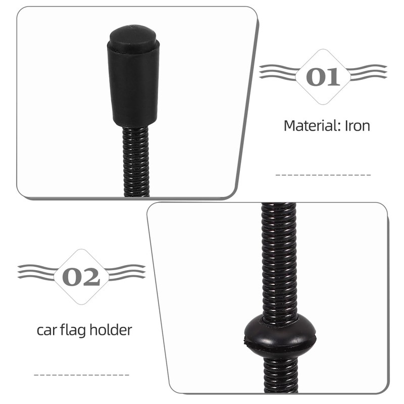 2Pcs Magnetic Car Flagpole Base for Vehicles, Durable Iron Suction