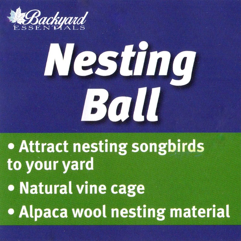 Backyard Essentials Round Vine Bird Nesting Material Ball with All