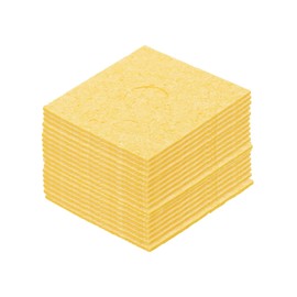 sourcing map 15PCS Soldering Sponge 60 x 60mm Square with Holes Deep Cleaning Pad Welding Tip Iron Replacement for Cleaning Soldering Iron 2mm Natural Thickness 11mm Water Absorption Thickness