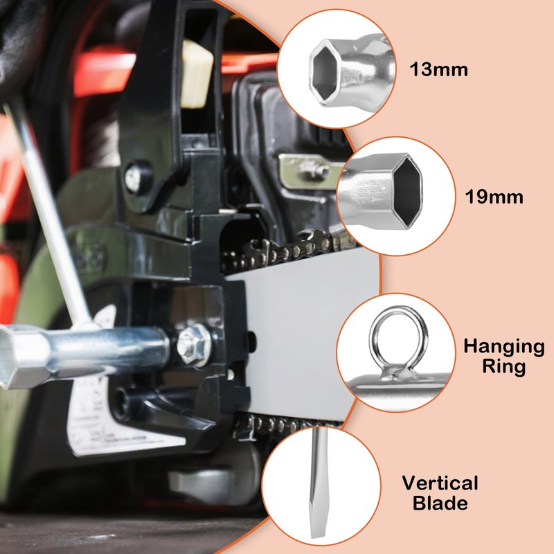 YUEARN Chainsaw Wrench, 2 Pack Chainsaw Scrench Tool with Anti-Loss