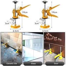 Geoyien Tile Lifter, Height Adjuster for Tiles, Pack of 2 Precision Locator, Handheld Jack, Sturdy and Durable, Suitable for Lifting and Fixing Tiles, Floors, Doors and Windows