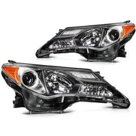 Headlight assembly fit 2013-2015 for Toyota RAV4 Clear Lens Black Housing Driver and Passenger Side 81170-OR042 81130-OR042