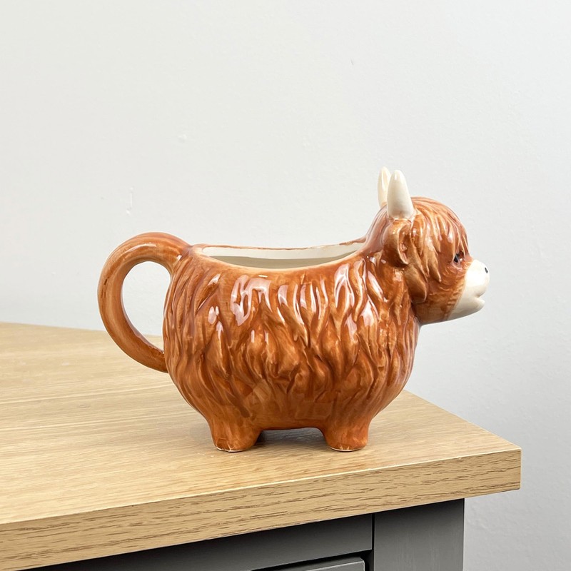 Novelty Gravy Boat Highland Cow Kitchen Decoration Accessories Sauce Jug