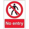 V Safety 52016AN-R No Entry Pedestrian Prohibition Sign - Portrait