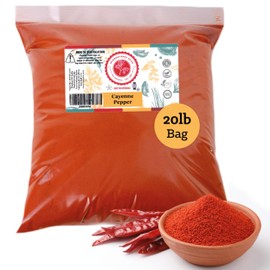 Cayenne Pepper by International Spice, Red Cayenne Pepper Seasoning Powder, Essential Gourmet Kitchen Spice, Bulk, 20 lb. Bag