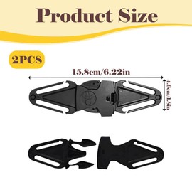 2 Pcs Car Seat Safety Clip, Anti Escape Car Seat Strap, Adjustable Child Safety Chest Strap for Baby and Toddler Car Seats, Prevent Children Taking Their Arms Out of The Strap (Black)