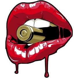 Generic RED Lips with Bullet Bumper Sticker Laptop Sticker Window Sticker