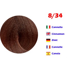 Professional Hair Colour Cinnamon Extreme Colours with Ammonia 8/34 Permanent 100 ml Made in Italy