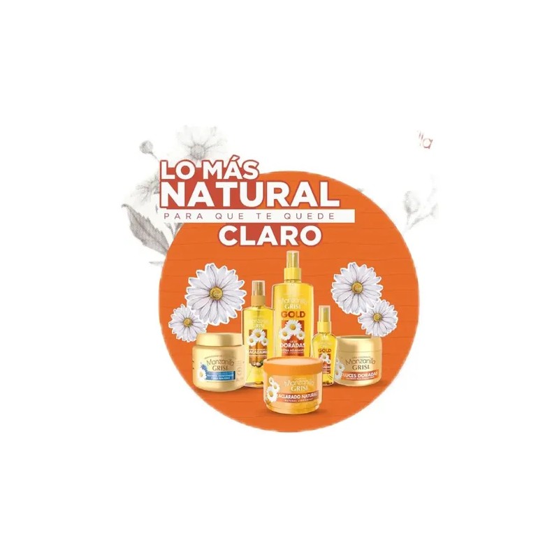 Kit Aclarante Cabello Grisi Manzanilla Shampoo Crema Peinar