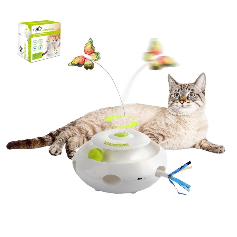 ALL FOR PAWS 3 in 1 Interactive Cat Butterfly Flutter