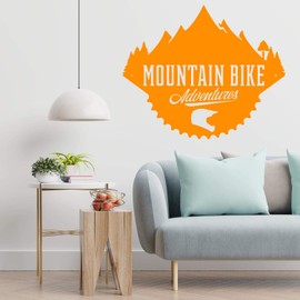 Wall Sticker-Extreme Sport Mountain Bike-Custom Color Wall Decor Adventures-Stickers Wall Decal-Removable Wall Decal-MIha0032-91-11x13.7 in