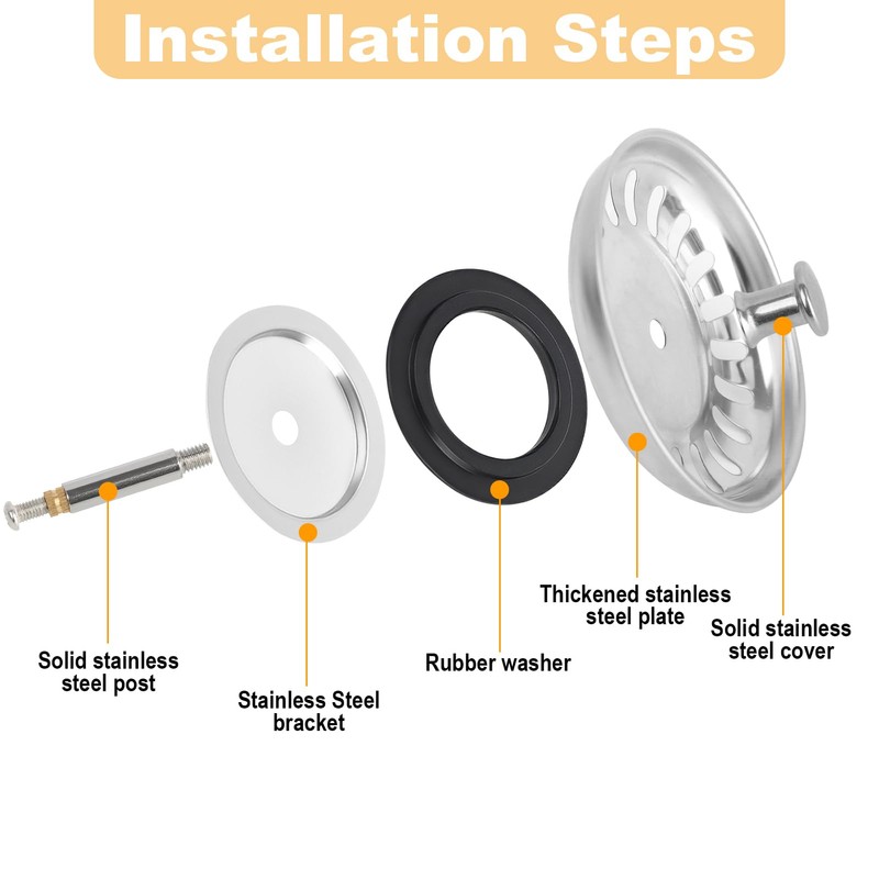 Universal Strainer Basket Drain Plug 79 mm, Drain Strainer Kitchen