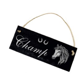 Slate Stable Sign Engraved Andalusian Horse Name Box Sign 22 x 8 cm