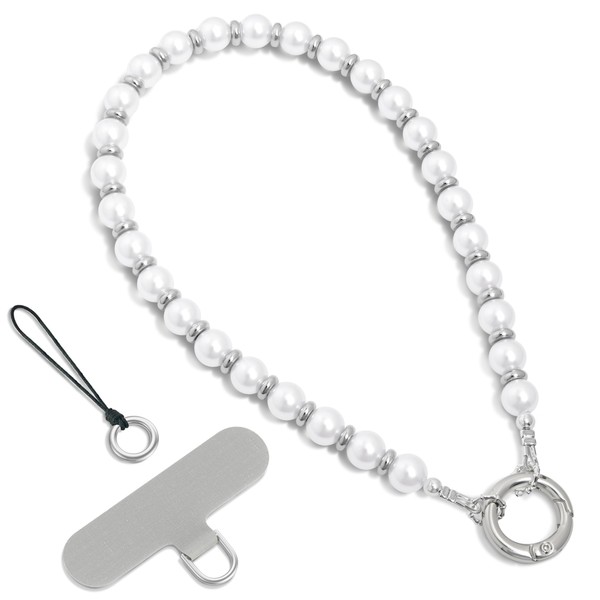 SURPHY Handykette Perlen Kurz Handyanhänger, Perlenbesetzter Handy-Anhänger aus Premium-Glasperlen, Handyband